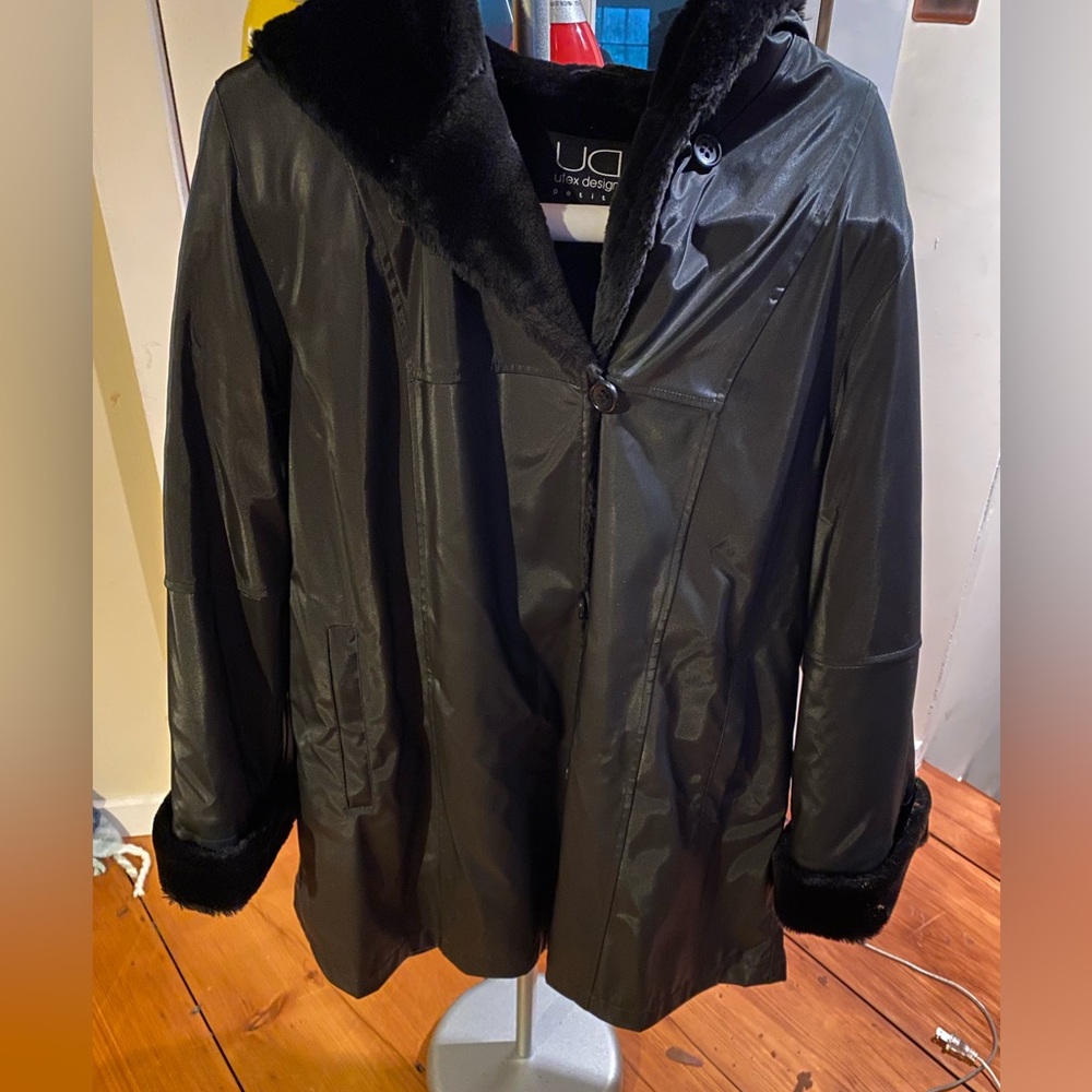Faux fur trimmed Black Jacket